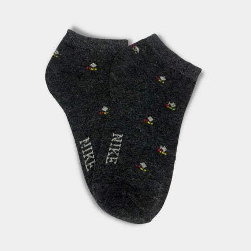 Nike Multi Doted Premium Quality Ankle Socks Dark Gery